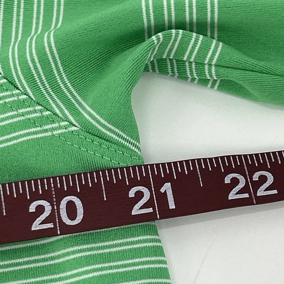 Nike Men's Shirt M Green White Stripes Tour Performance Short Sleeve Polo Golf - Picture 11 of 11